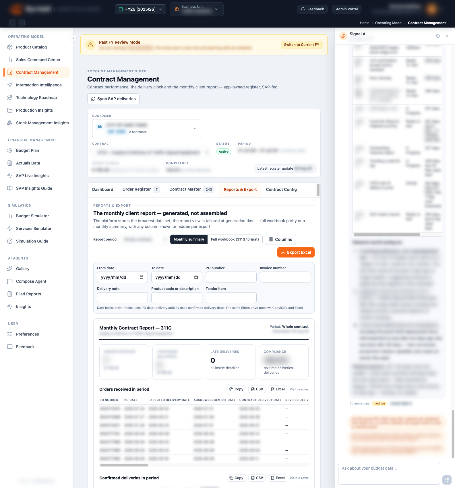Reports and export