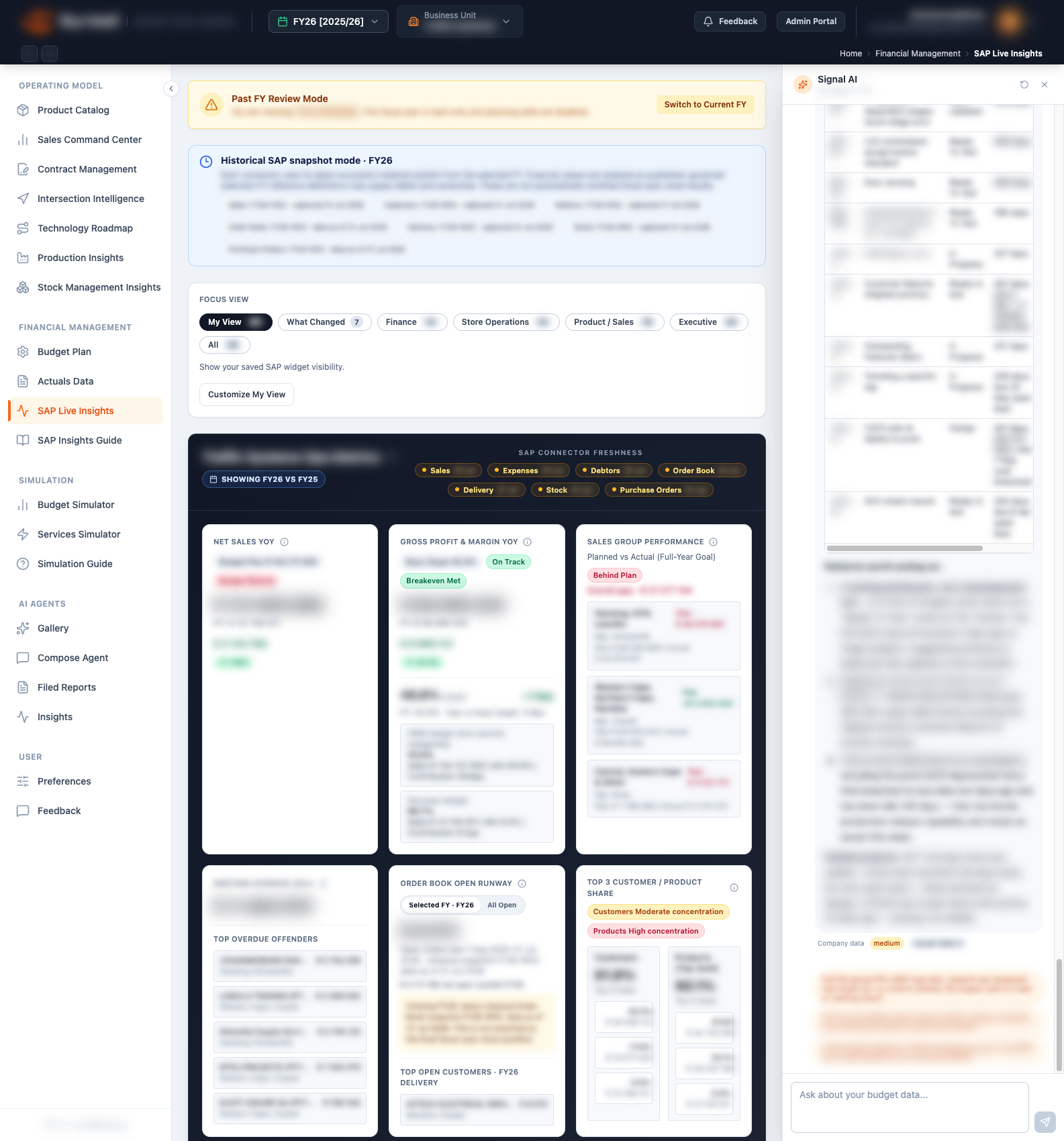 SAP Live Insights — the FY26 landing view